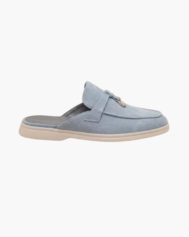 Sky blå Suède Mediterranean Mule - Billede 2