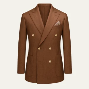 Freja Andersen | Herre brun dobbeltknappet jakkesæt - slim fit skræddersyet 2 Piece Elegant sæt