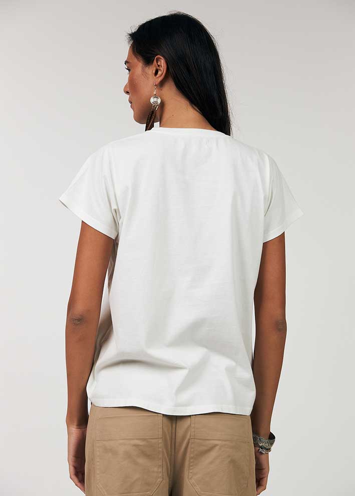 Lollys Laundry Roma Peacock T-shirt - Hvid - Billede 6