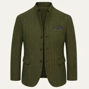 Freja Andersen | Herre uld enkeltknappet tweed blazerjakke