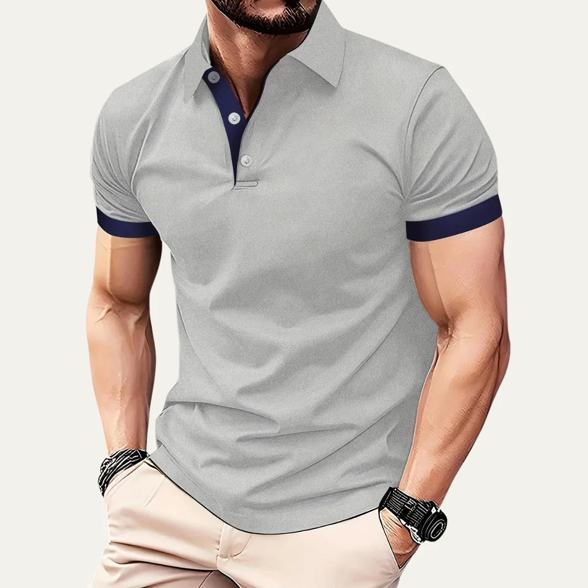 Cala Mariolu herre afslappet trykt golfpoloshirt - Billede 3