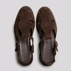 Hereu Pesca Suede Fisherman Sandal Dark Brown