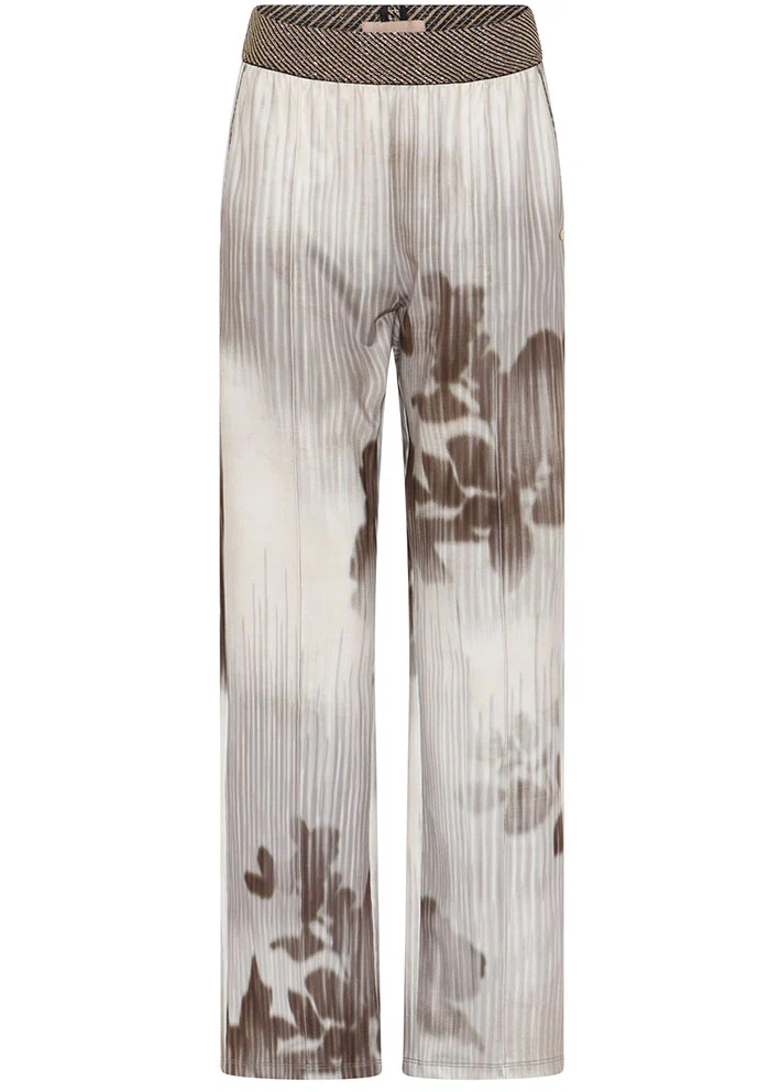 Gustav Marisa Jersey Bukser 62039 Creme med brunt print - Billede 2