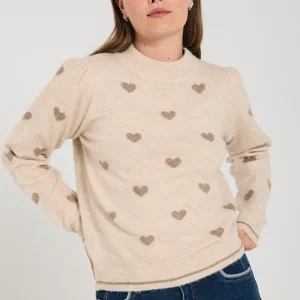 FQFAITH - PULLOVER - BRUN OG BEIGE
