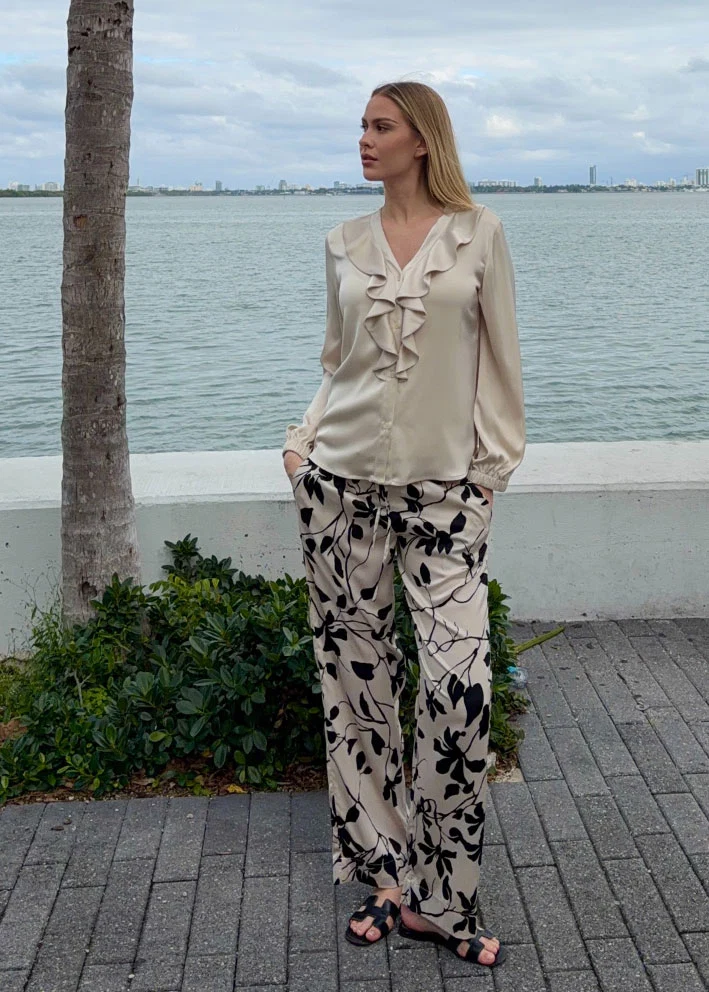 Karmamia Garcia Bukser - Mono Floral - Blomstrede Bukser - Billede 4