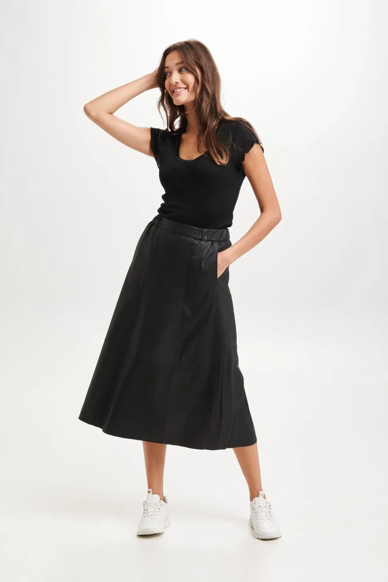 Butterfly CPH Sophie Nederdel i skind 100096 Sort - Billede 3