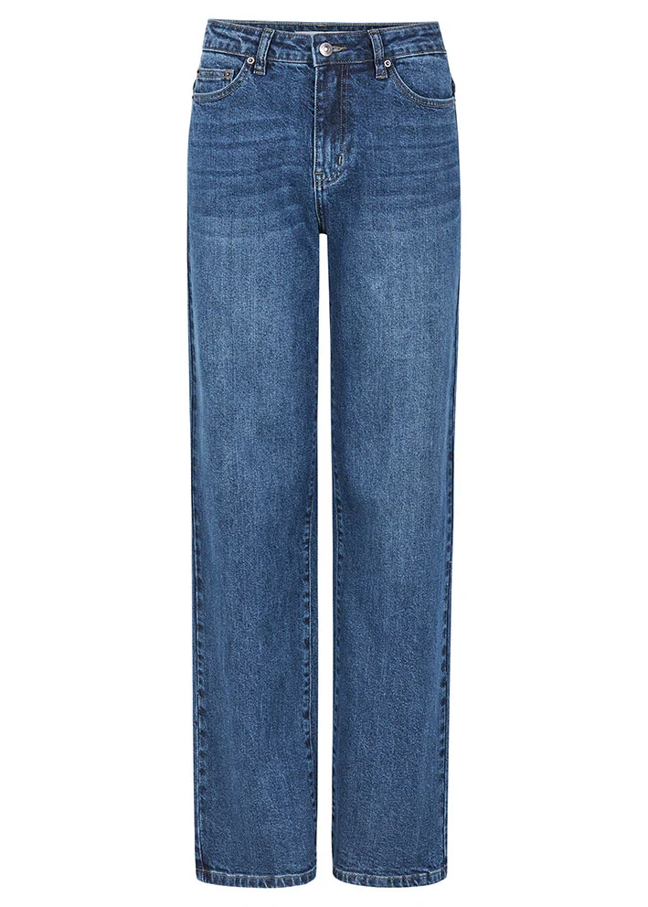 Soft Rebels Willa Midwaist Wide Jeans - Mørkeblå - Billede 2