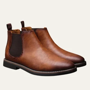 Mantova | Herre klassisk Retro Slip On Ankle læder Chelsea-støvler