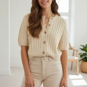 My Essential Wardrobe Diva Knit Cardigan - Creme Sand