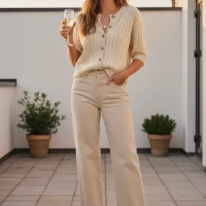 My Essential Wardrobe Louis 157 High Wide Jeans - Lys Sand