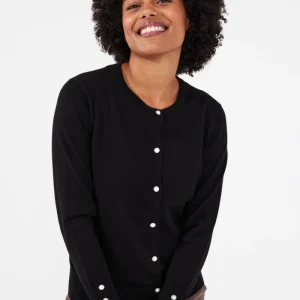 FQKATIE - CARDIGAN MED KNAPPER - SORT