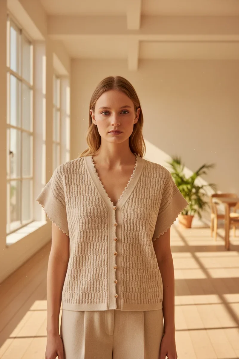 Gustav Carly Cardigan 61403 Lys Sand - Billede 5