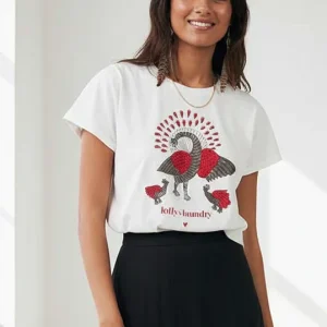 Lollys Laundry Roma Peacock T-shirt - Hvid