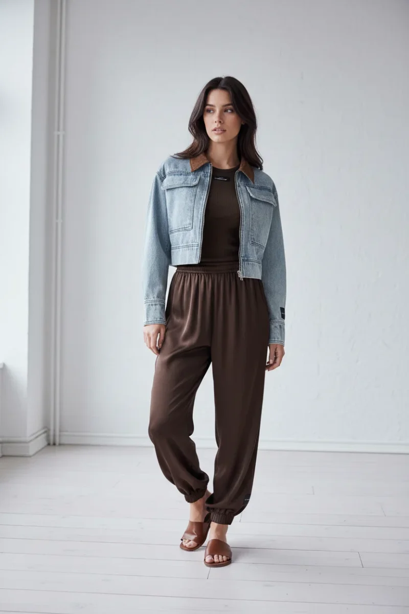 Haute L'Amitie Evita Crop Harem Pant Haremsbukser - Mocca Brun - Billede 3