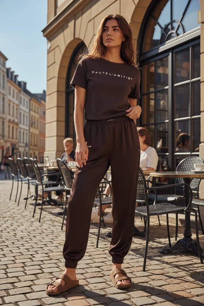 Haute L'Amitie Evita Crop Harem Pant Haremsbukser - Mocca Brun - Billede 5