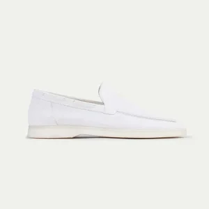 klassisk Suède Loafer Pearl hvid