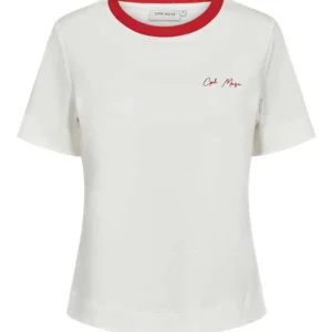 Copenhagen Muse T-shirt - Råhvid med rød kant