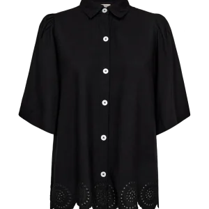 FQLINUS - SKJORTE MED BRODERI ANGLAISE - SORT