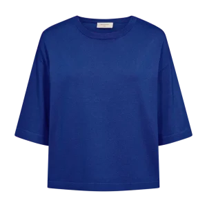 FQCONNY - FINSTRIKKET PULLOVER - BLÅ